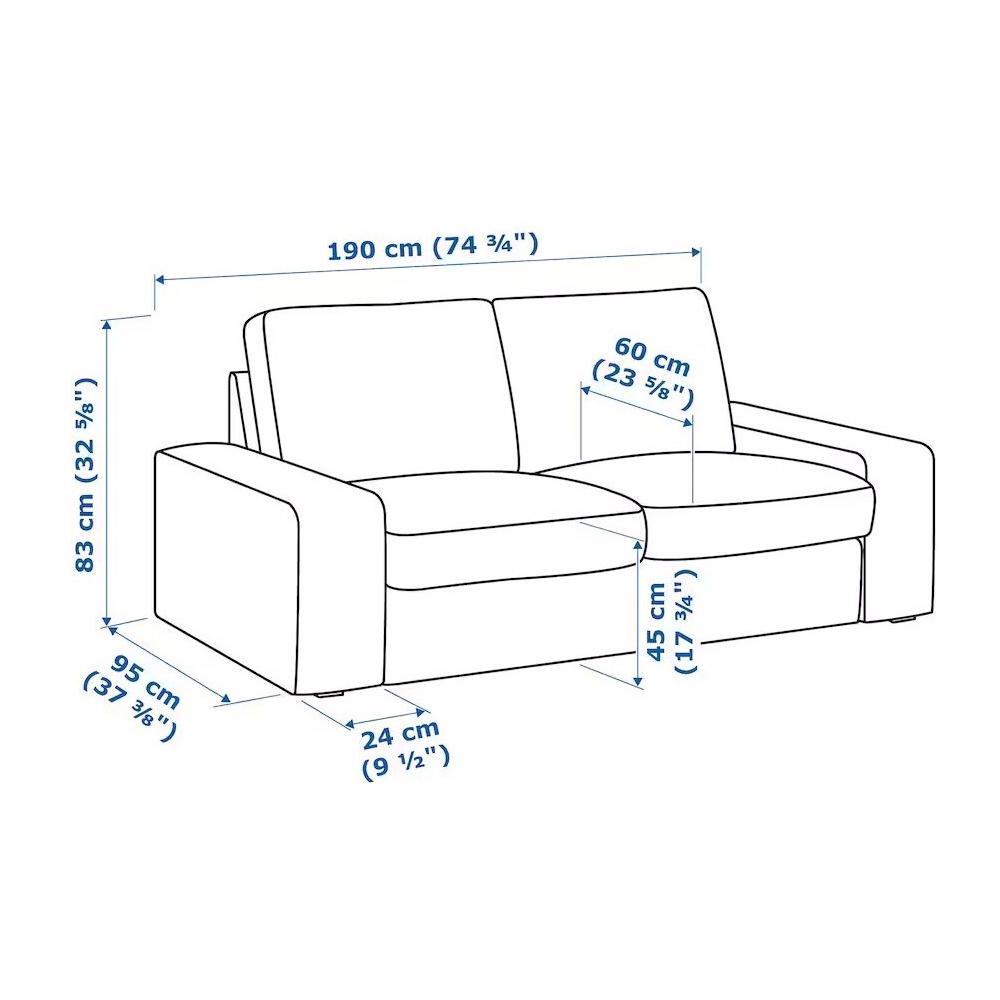  Прямой диван Кивик gray ИКЕА (IKEA)  изображение товара