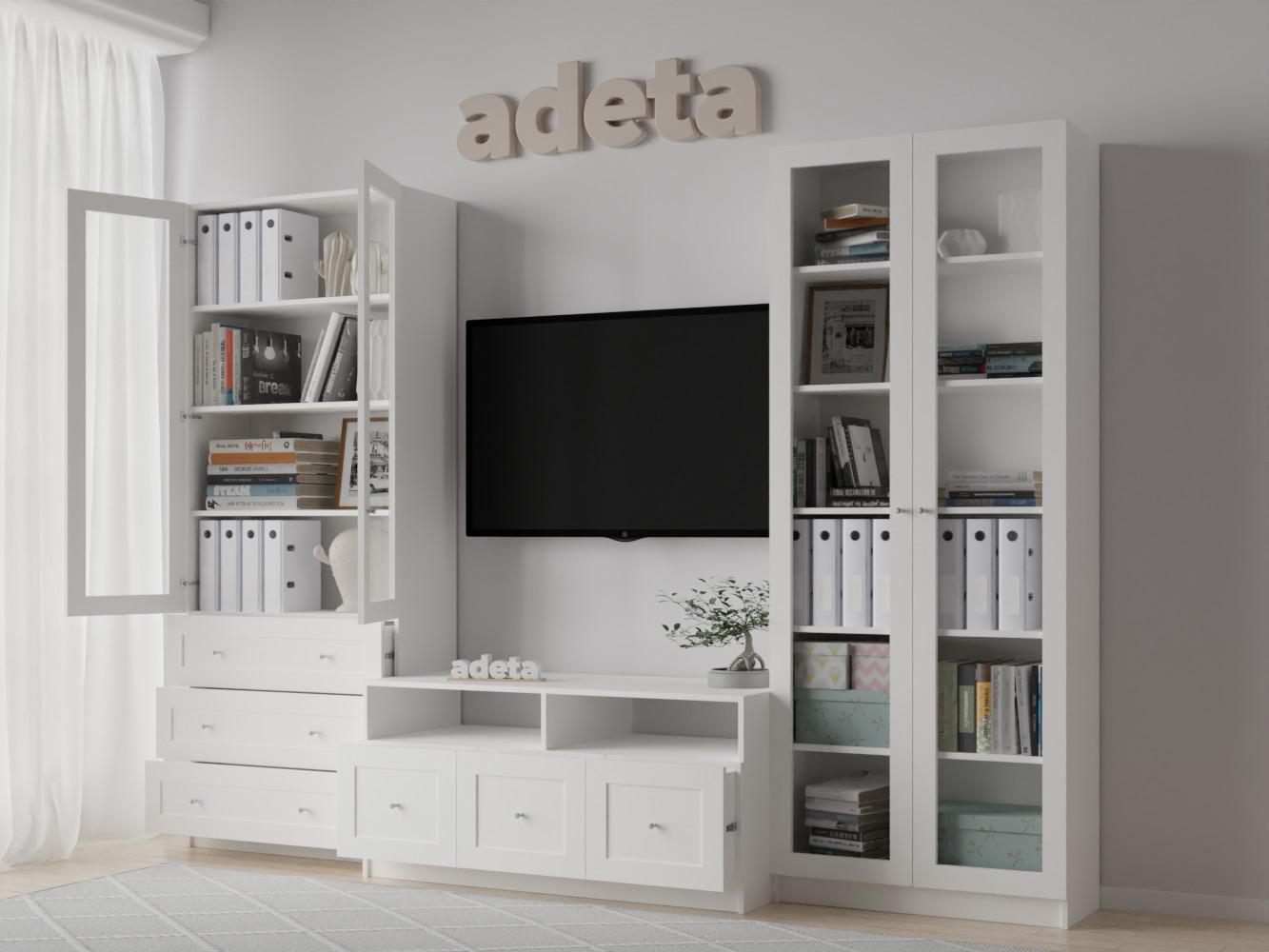 Изображение товара Книжный шкаф Билли 58 white ИКЕА (IKEA), 280x40x202 см на сайте adeta.ru