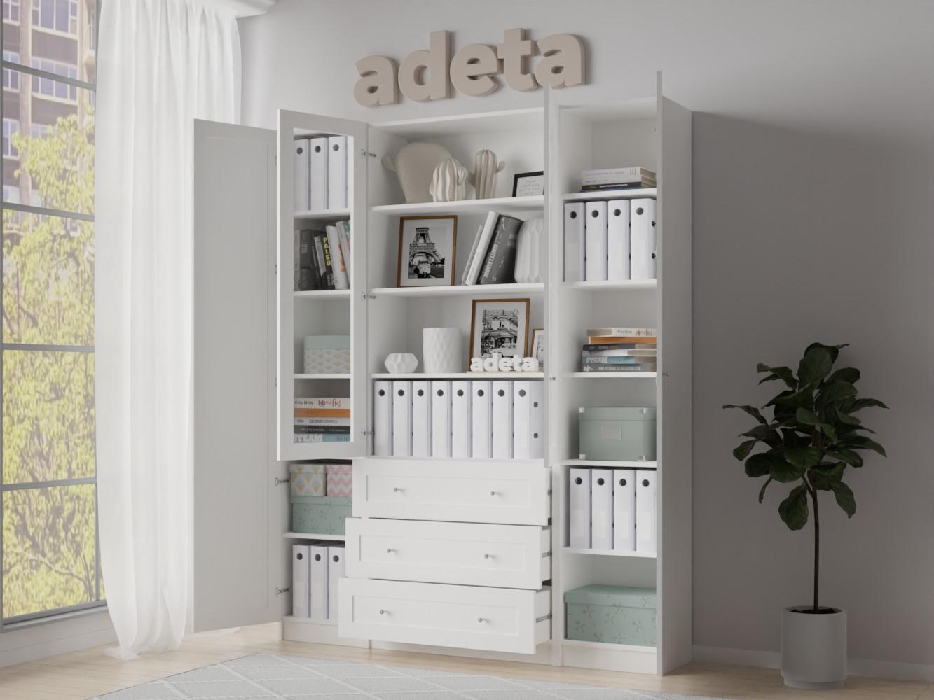 Изображение товара Книжный шкаф Билли 45 white ИКЕА (IKEA), 160x30x202 см на сайте adeta.ru
