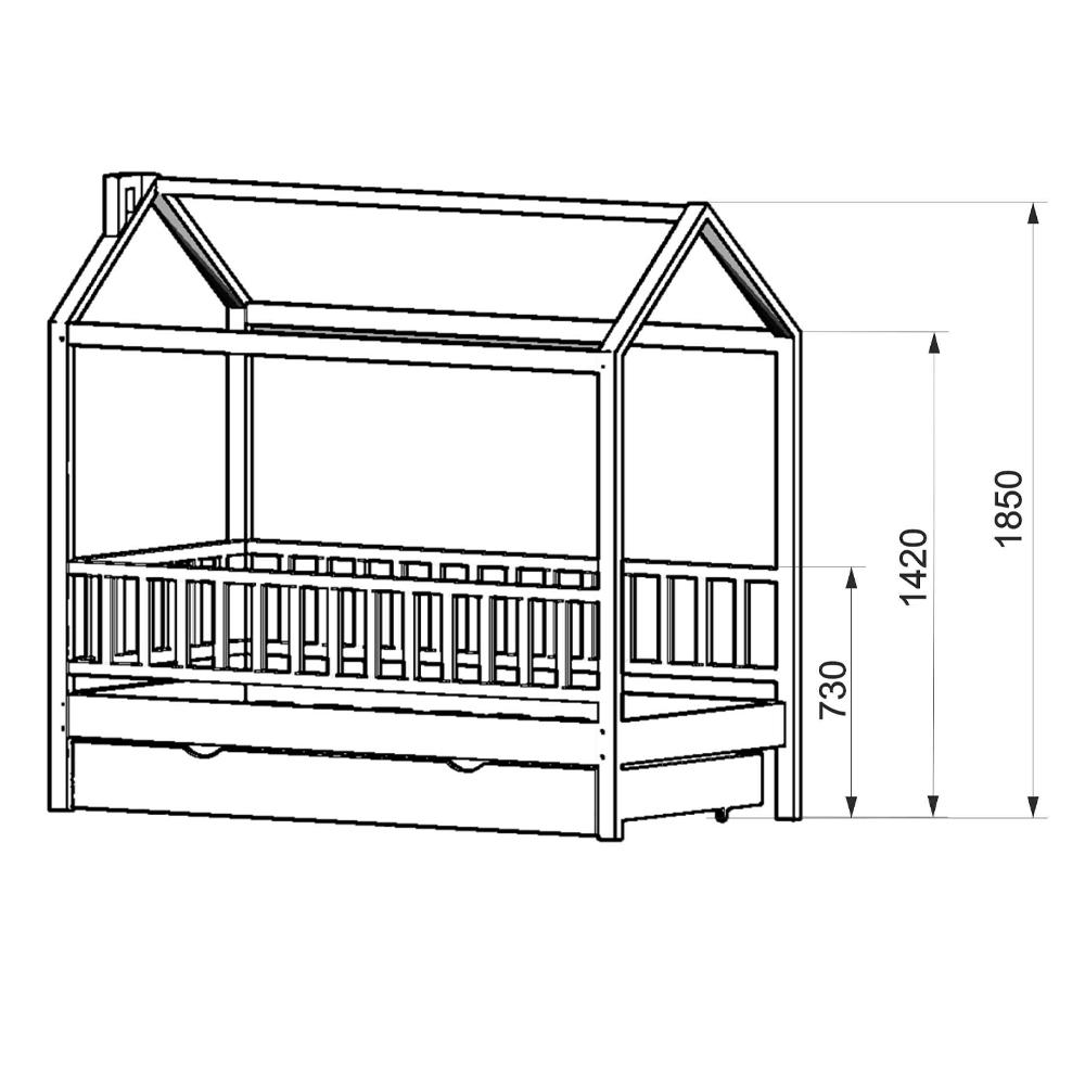 Кроватка домик чертеж 160х80