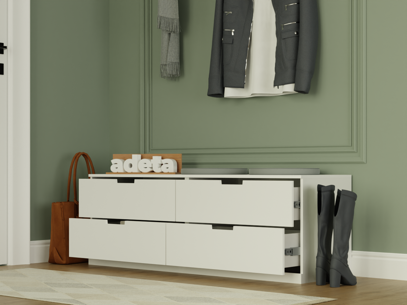 Изображение товара Комод Нордли 22 white ИКЕА (IKEA), 160x45x54 см на сайте adeta.ru