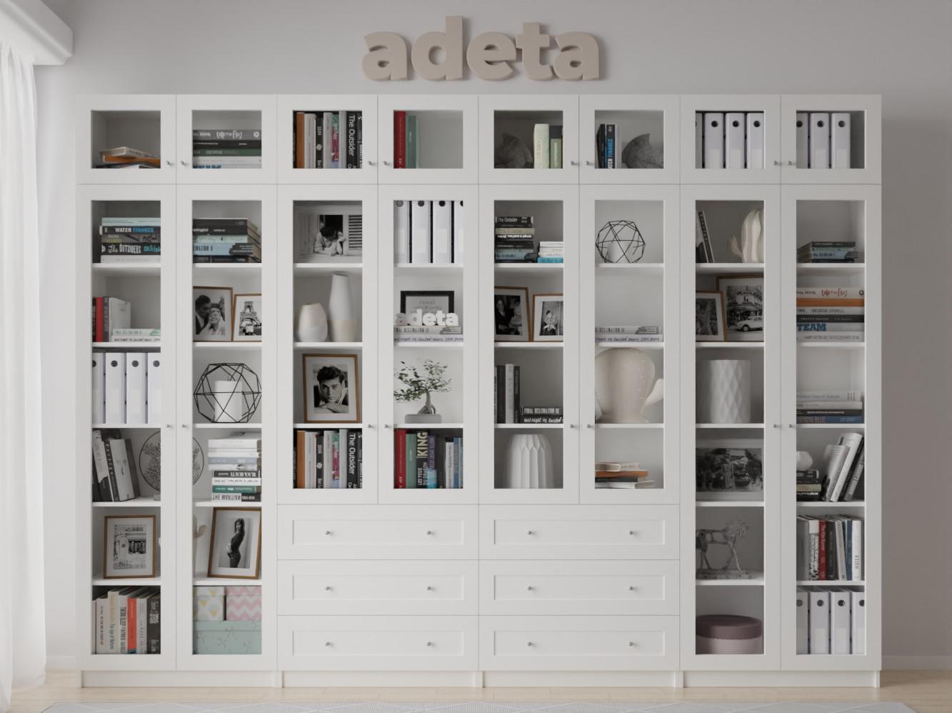 Изображение товара Книжный шкаф Билли 372 white ИКЕА (IKEA), 320x30x237 см на сайте adeta.ru