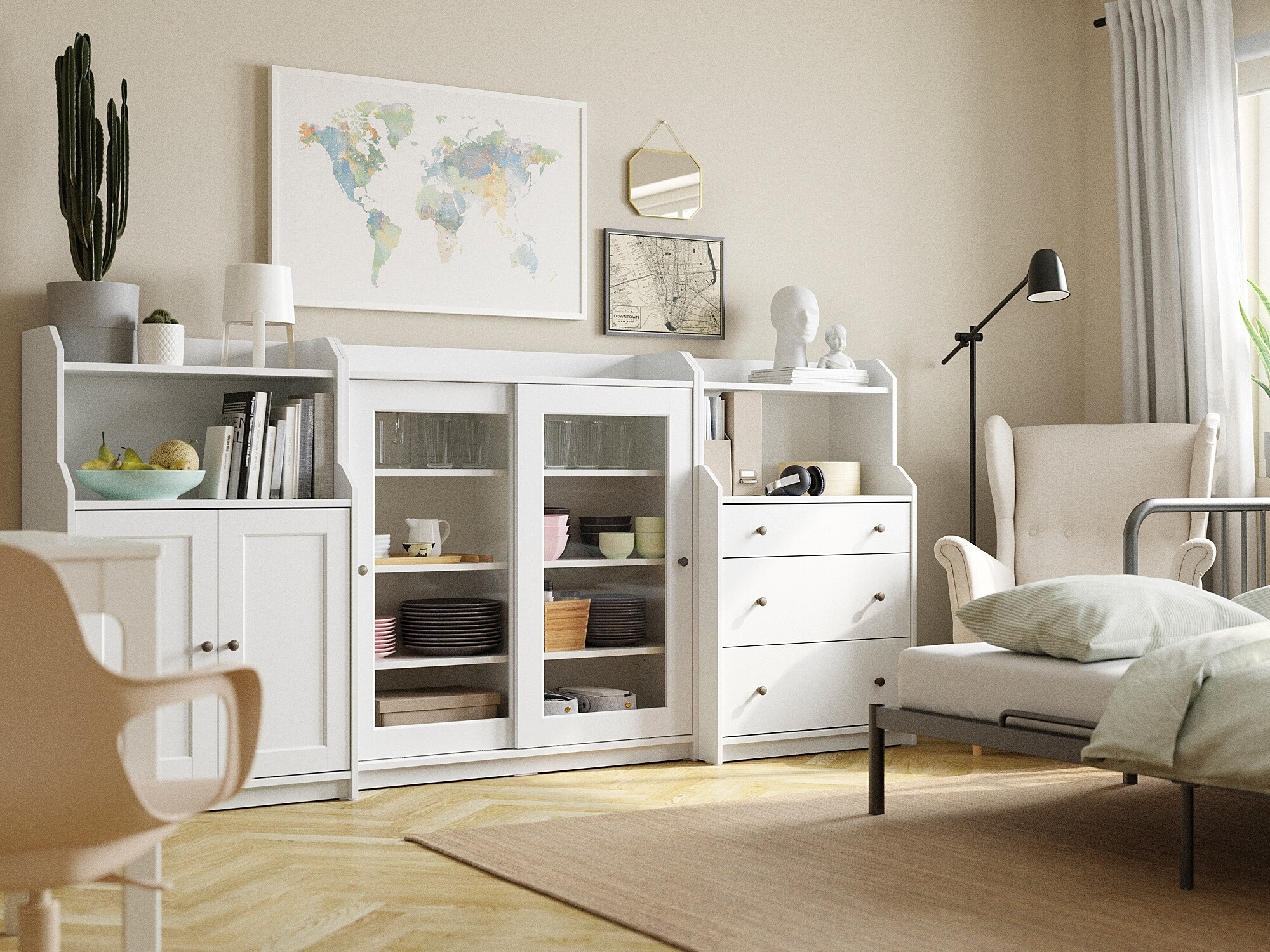 Изображение товара Комод Хауга 15 white ИКЕА (IKEA), 244x46x116 см на сайте adeta.ru