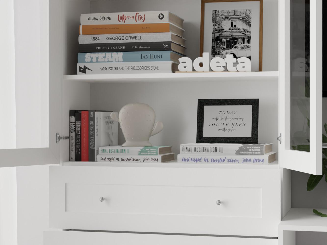 Книжный шкаф Билли 360 white ИКЕА (IKEA) с тумбой под телевизор изображение товара