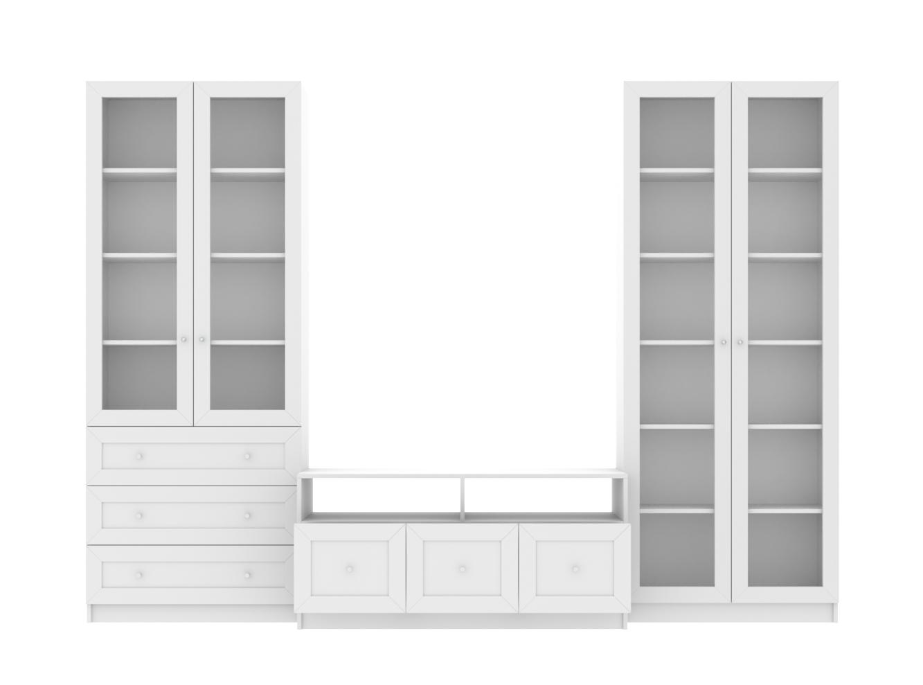 Книжный шкаф Билли 374 white ИКЕА (IKEA) с тумбой под телевизор изображение товара