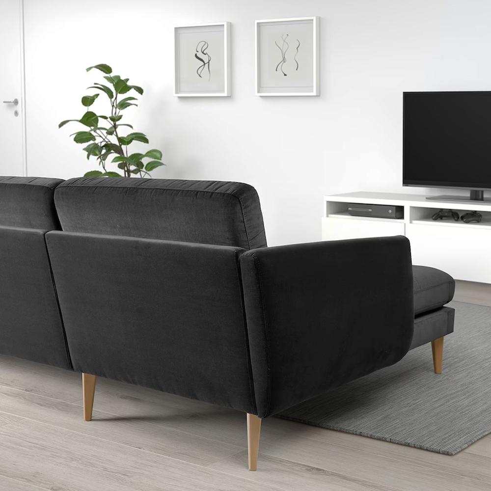  Угловой диван Смедсторп black ИКЕА (IKEA)  изображение товара