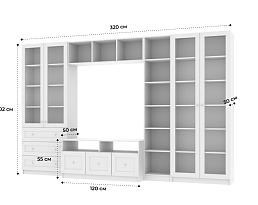 Изображение товара Книжный шкаф Билли 360 white ИКЕА (IKEA) с тумбой под телевизор на сайте adeta.ru