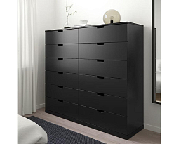 Изображение товара Комод Нордли 16 black ИКЕА (IKEA) на сайте adeta.ru