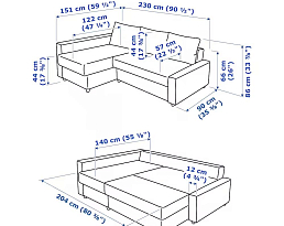 Изображение товара Угловой диван Фрихетэн brown ИКЕА (IKEA) на сайте adeta.ru