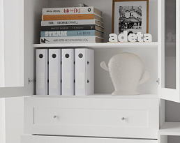 Изображение товара Книжный шкаф Билли 374 white ИКЕА (IKEA) с тумбой под телевизор на сайте adeta.ru